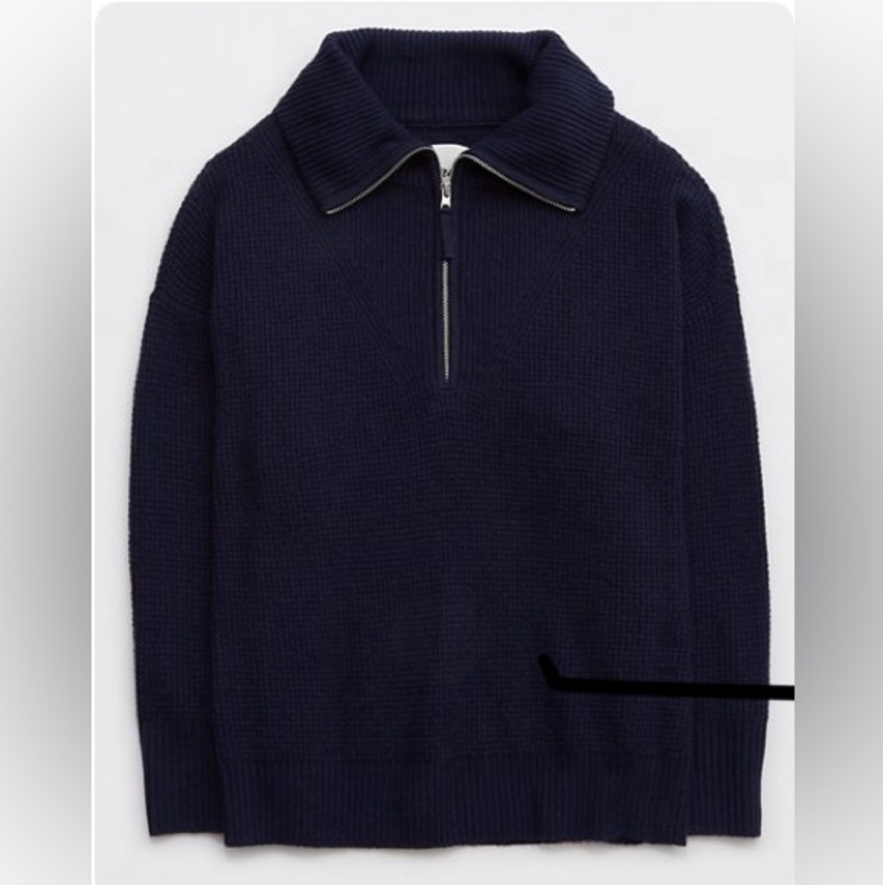 Aerie Cozup Waffle Quarter Zip Sweater